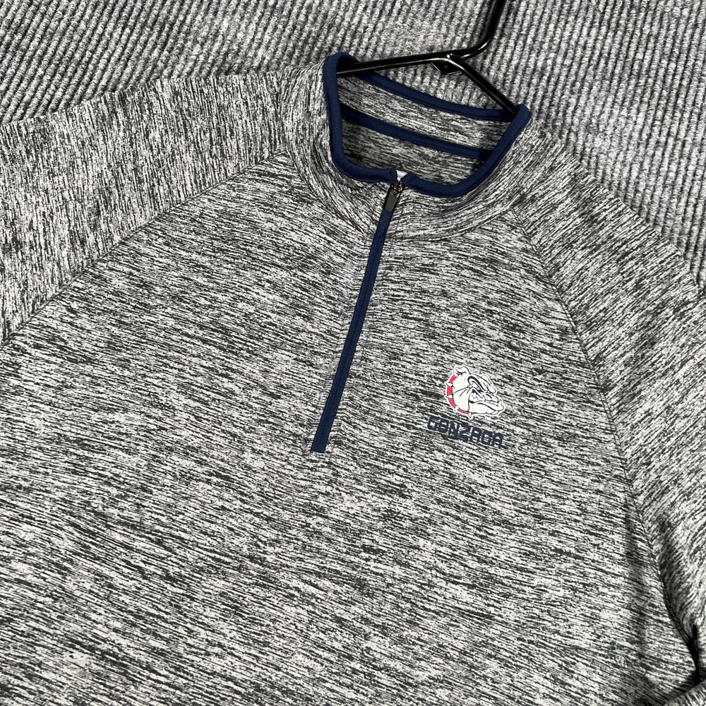 Gonzaga Pullover Shirt Mens Large Gray Long Sleeve 1/4 Zip NCAA Basketball